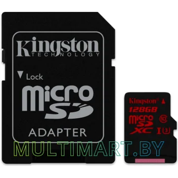 Карта памяти Kingston microSDXC Class 10 U3 128GB + адаптер (SDCA3/128GB)